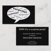 eine Überraschungsblase für Party-Comic Visitenkarte (Vorne/Hinten)