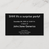 eine Überraschungsblase für Party-Comic Visitenkarte (Rückseite)