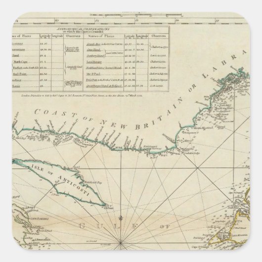 Eine Übersicht über den Golf von St. Laurent Quadratischer Aufkleber (Vorderseite)