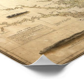 Eine Übersicht über die Buchten Chesapeake und Del Poster (Ecke)