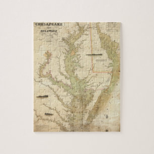 Eine Übersicht über die Buchten Chesapeake und Del Puzzle