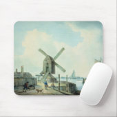 Eine Ufer-Szene mit Windmühlen und Verschiffen Mousepad (Mit Mouse)