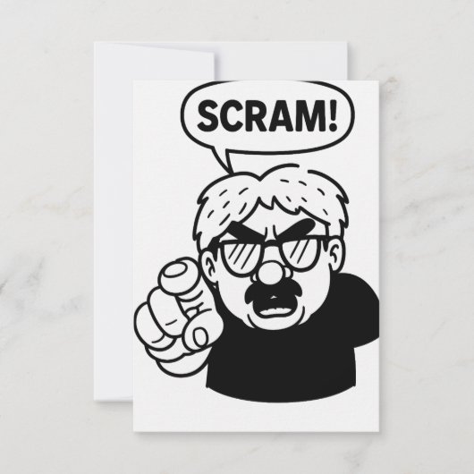 Eine Ugly American Grußkarte - SCRAM! Dankeskarte (Vorderseite)