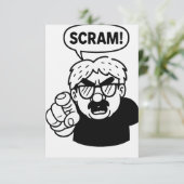 Eine Ugly American Grußkarte - SCRAM! Dankeskarte (Stehend Vorderseite)