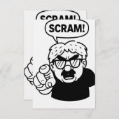 Eine Ugly American Grußkarte - SCRAM! Dankeskarte (Vorne/Hinten)
