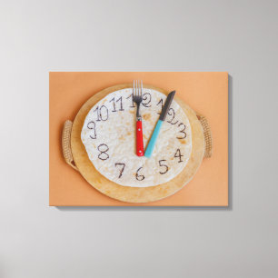 eine Uhr aus Piadina-verpacktem Canvas-Druck Leinwanddruck