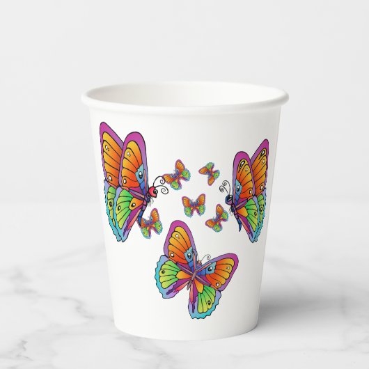 Eine Uhr der Schmetterlinge Pappbecher (Rückseite)