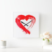 Eine Uhr des roten Herzens (Zuhause)