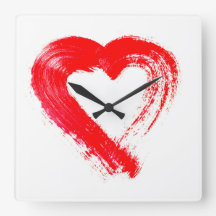 Eine Uhr des roten Herzens