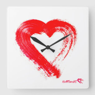 Eine Uhr des roten Herzens