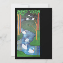 Eine Uhr des Schwimmens mit sieben Swans