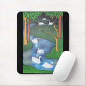 Eine Uhr des Schwimmens mit sieben Swans Mousepad (Mit Mouse)