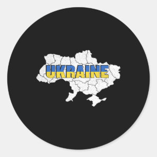 Eine ukrainische Karte und Flagge der Ukraine Runder Aufkleber