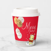 Eine Umarmung für Weihnachten Pappbecher (Rückseite)