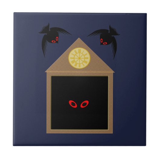 Eine Unfreundlichkeit von Ravens Halloween Fliese (Vorderseite)