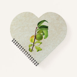 Eine unreife Pfirsichkomposition Personalisiert Notizblock