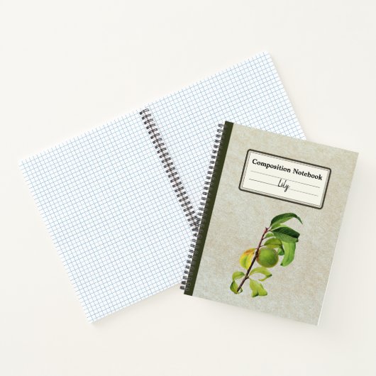 Eine unreife Pfirsichkomposition Personalisiert Notizblock (Innenseite)