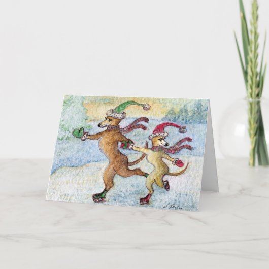 Eine Urlaubstradition - Skaten Feiertagskarte (Vorderseite)