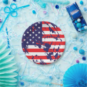 Eine US-Flagge in einem gestörten Muster Pappteller (Party)