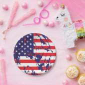 Eine US-Flagge in einem gestörten Muster Pappteller (Party)