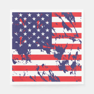 Eine US-Flagge in einem gestörten Muster Serviette