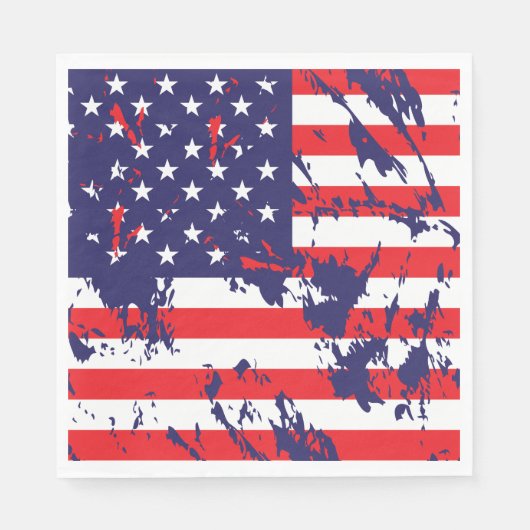 Eine US-Flagge in einem gestörten Muster Serviette (Vorderseite)