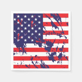 Eine US-Flagge in einem gestörten Muster Serviette