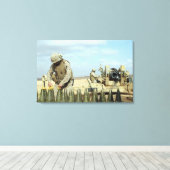 Eine US-Marine bereitet hewitternde Runden auf Feu Leinwanddruck (Insitu (Holzboden))