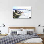 Eine US-Marine, die seine Waffe justiert Leinwanddruck (Insitu (Schlafzimmer))