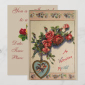 Eine Valentine-Message-Party Einladung (Vorne/Hinten)