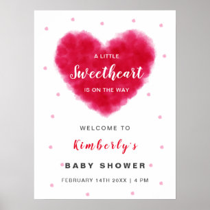 Eine Valentins-Schatz-Babyparty-Willkommen Poster
