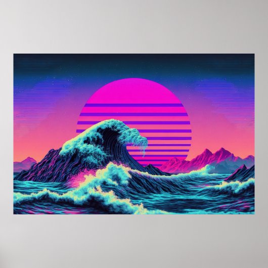 Eine Vaporwave-Begegnung mit der Majestät des Ozea Poster (Vorne)
