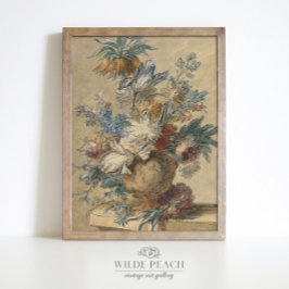 Eine Vase Bouquet von Frühlingsblumen Vintage Male Poster