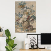 Eine Vase Bouquet von Frühlingsblumen Vintage Male Poster (Heimbüro)
