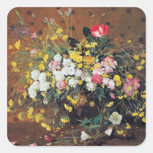 Eine Vase der Blume Quadratischer Aufkleber (Vorderseite)