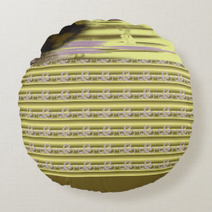 eine Vase mit Blume darin, Rundes Kissen