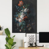 Eine Vase mit Blume von Jan van Huysum Poster (Heimbüro)