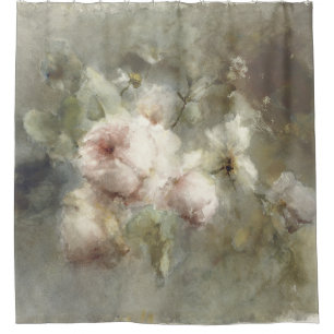 Eine Vase mit Rose von Margaretha Roosenboom (1853 Duschvorhang