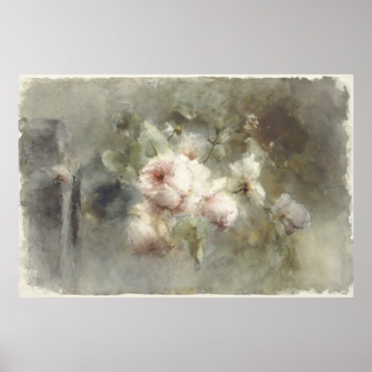 Eine Vase mit Rose von Margaretha Roosenboom (1853 Poster (Vorne)