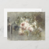 Eine Vase mit Rose von Margaretha Roosenboom (1853 Postkarte (Vorne/Hinten)