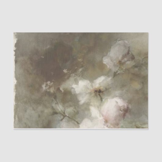 Eine Vase mit Rose von Margaretha Roosenboom Seidenpapier (Vorderseite)