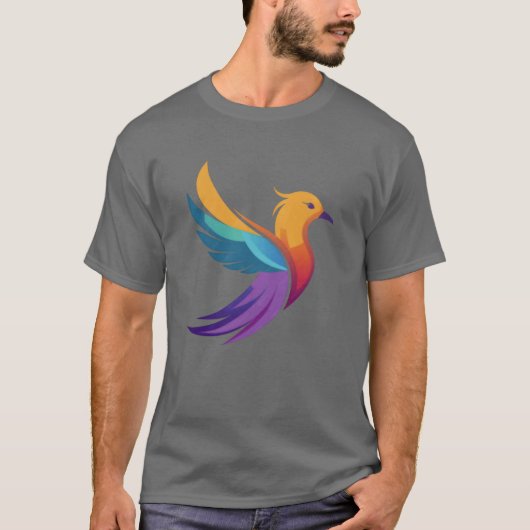 eine Vektorgrafik eines bunten Vogels mit einem Gi T-Shirt (Vorderseite)