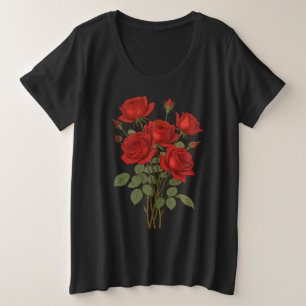 Eine Vektorgrafik-Illustration eines Bouquets rote Große Größe T-Shirt