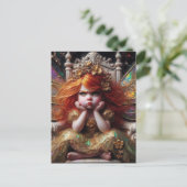 Eine verärgerte kleine Fee auf ihrem Thron Postkarte (Stehend Vorderseite)