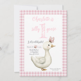 Eine verrückte Gans zum ersten Geburtstag Einladun Einladung