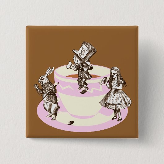 Eine verrückte Teegesellschaft Button (Vorderseite)