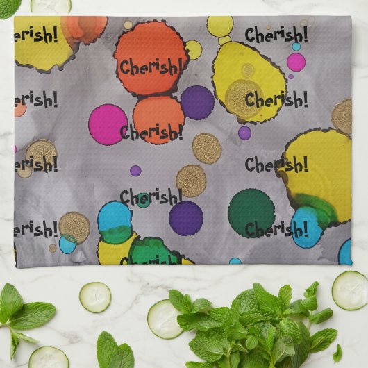 Eine verspielte und farbenfrohe Zeit! Geschirrtuch (Gefaltet)