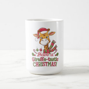 Eine verspielte Weihnachtsgiraffe Kaffeetasse
