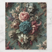 Eine verworrene Wut - gotisches Blumendesign Weinetikett (Einzelnes Label)