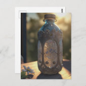 Eine verzierte Flasche Postkarte (Vorne/Hinten)